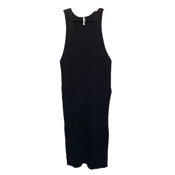 Free People Black Emmy Ribbed Knit Tank Dress Small - Image 3