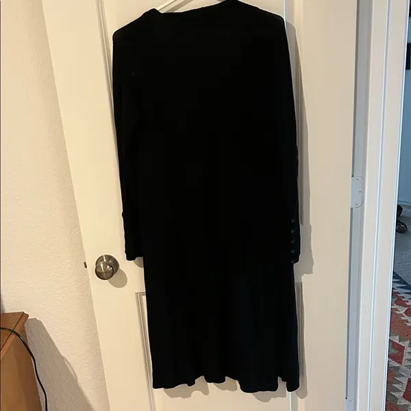 Black Long Open-Front Women's Dress Cardigan - Image 6
