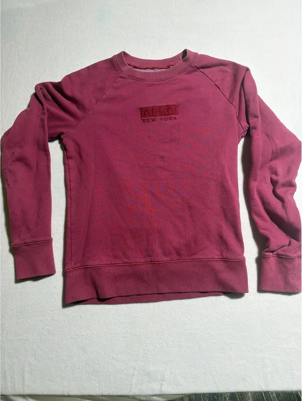 Aeropostale AERO New York Burgundy Crewneck Sweatshirt XS - Image 3