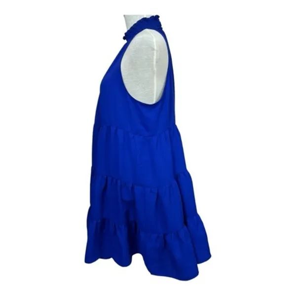 1.STATE Sleeveless‎ Smocked Tiered Mini Short Dress Size Large - Image 3