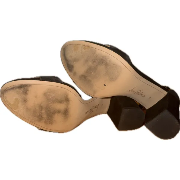 Sam Edelman Odila Womens Sandals Black Scalloped Ankle Strap Heel 10M - Image 5