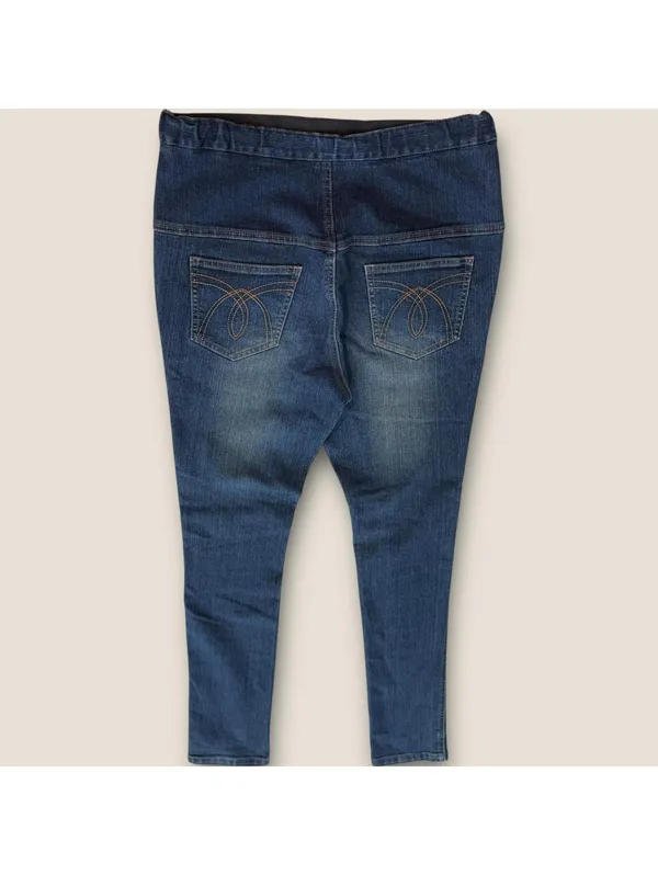 Women's Size Medium Maternity Jeans Slim Fit Dark Wash Casual - Image 5