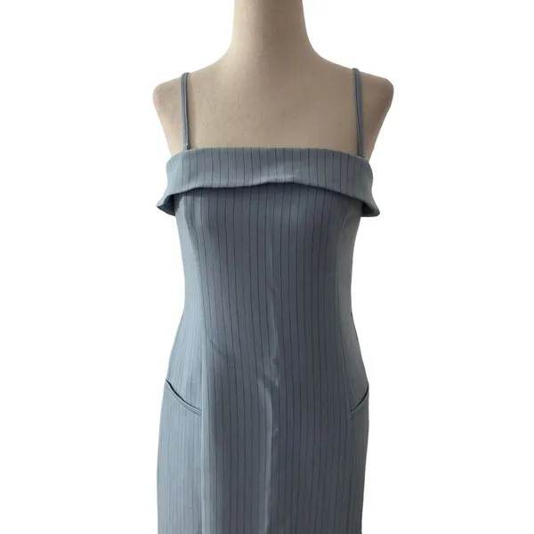 Abercrombie&Fitch Blue Pinstripe Maxi Dress Women Sz Small NWT MSRP $110 | 21-2 - Image 4