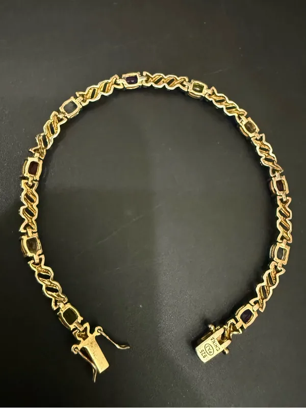 Ross Simons 925 Gold Over Sterling Silver Vermeil Multicolored Gem 7.5” Bracelet - Image 16