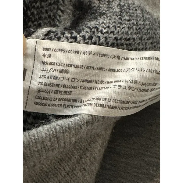 Abercrombie & Fitch Animal Print Tunic Sweater Gray/Black Women Medium Pullover - Image 5