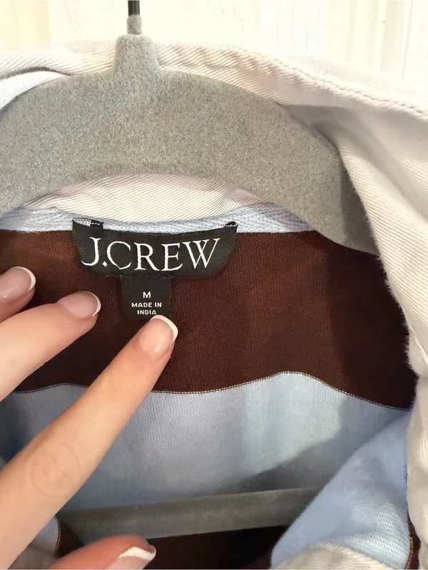 J.Crew Premium Weight Classic Rugby Shirt Press Sea Size Medium - Image 4
