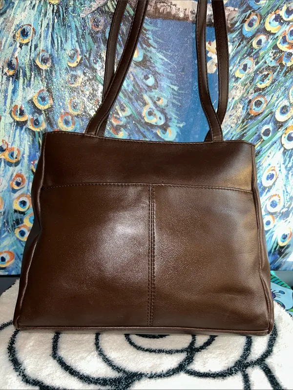 Classic Brown Leather Tote Bag - Women’s Everyday Shoulder Bag - Image 4