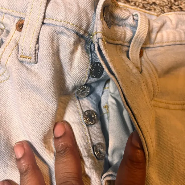 Levi's Premium 501S Jeans Bleach Wash‎ Denim Button Fly Womens Size 24 - Image 2