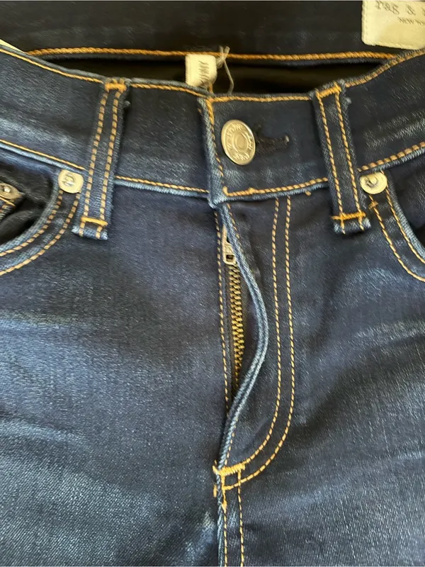 Rag & Bone Skinny Jeans Size 27 Dark Wash Stretch Denim Contrast Stitching - Image 5