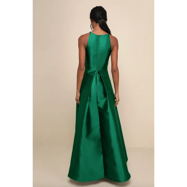 Lulus Broadway Show Emerald Green High-Low Gown Formal Glam Party Medium NWT - Image 3