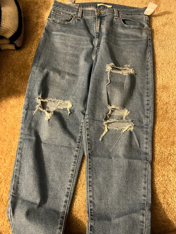 Levi's Distressed High Waisted Mom Jeans - Image 5