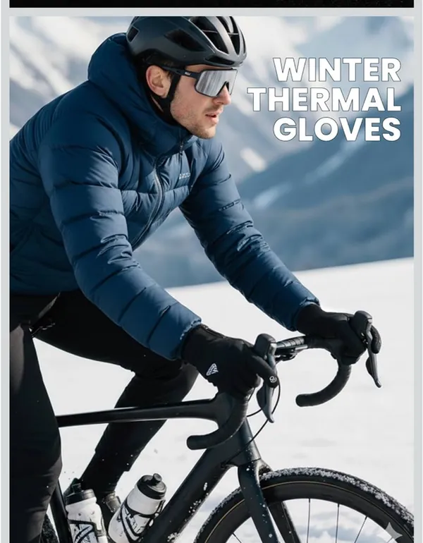 New AURUZA Zipper Winter Gloves for Men Women, Thermal Touchscreen Gloves Waterproof size L - Image 2
