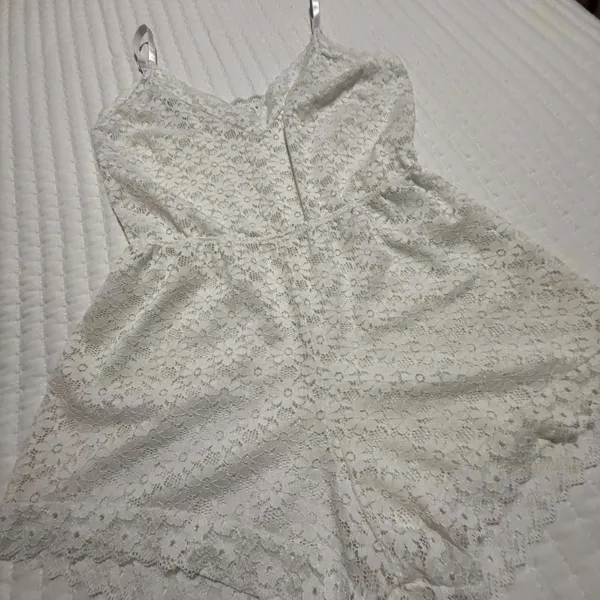 Frederick’s Of Hollywood White Floral Lace Romper Lingerie Sz L Large - Image 11