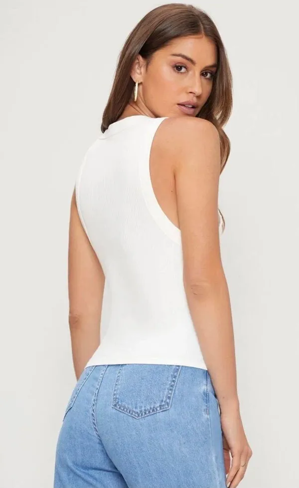 SheIn Sleeveless White Tank Top - Image 9