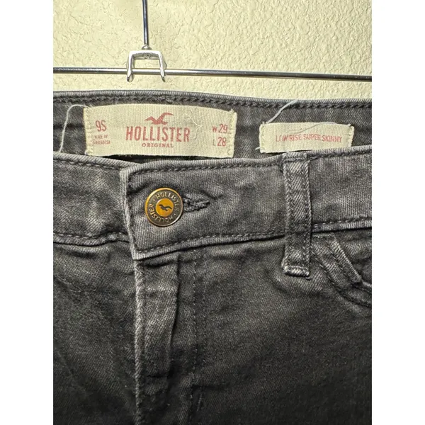 Hollister Low Rise Super Skinny Jeans Womens 9S W29 L28 Faded Black Y2K Denim - Image 2
