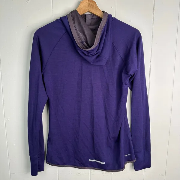 Nike Womens M Purple Dri Fit Wool Blend Half Snap Running Hoodie Athletic Sporty - Image 2