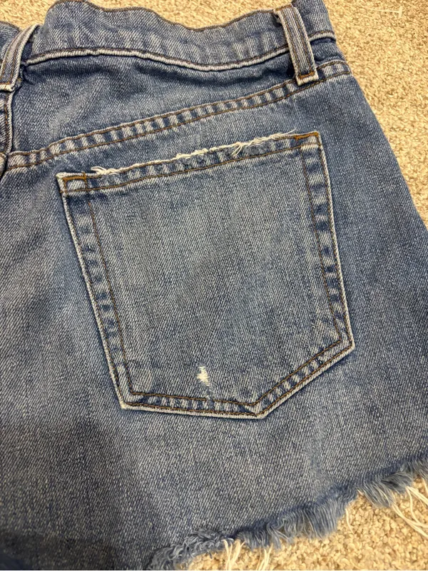 Reformation Size 28 Dixie Jorts High Rise Button Fly Bryce Wash Distressed - Image 4