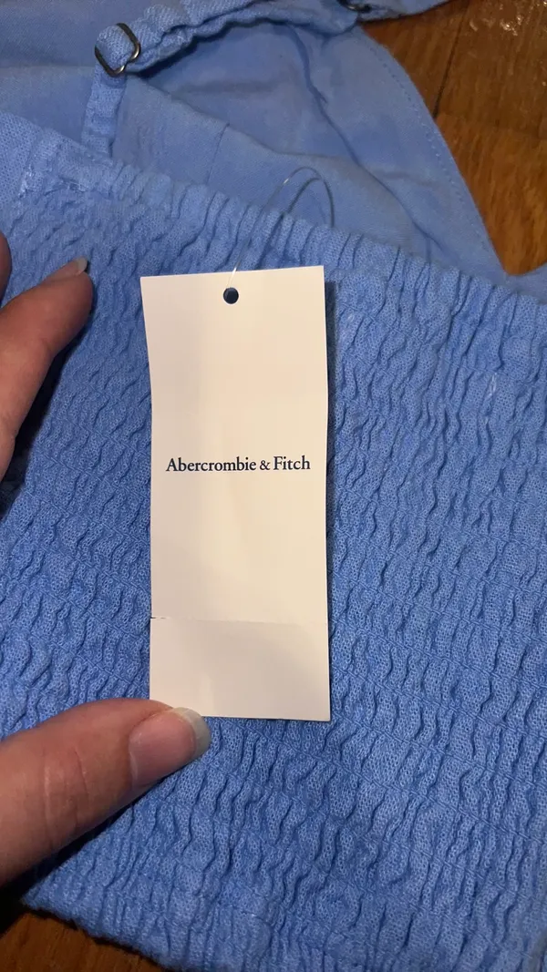 Abercrombie blue linen top - Image 4