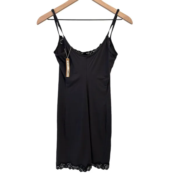 NWT SKIMS FITS EVERYBODY CORDED LACE SLIP DRESS IN ONYX Medium - Image 5