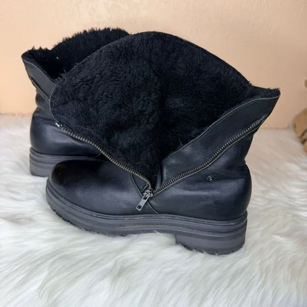 Avellini Leather Faux Fur Convertible Ankle Moto Boots Size 41/US 9.5 - Image 11
