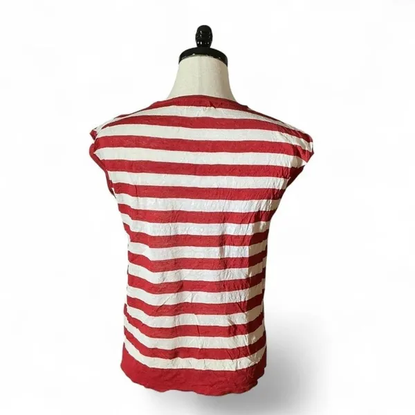 B.yu Made in Italy Fisherman Striped T-Shirt‎ Coastal Sustainable Women's Size L - Image 3