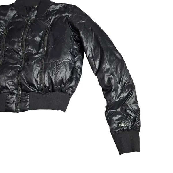 Alo‎ Off Duty Black Women's Bomber Jacket Size: S - Image 3