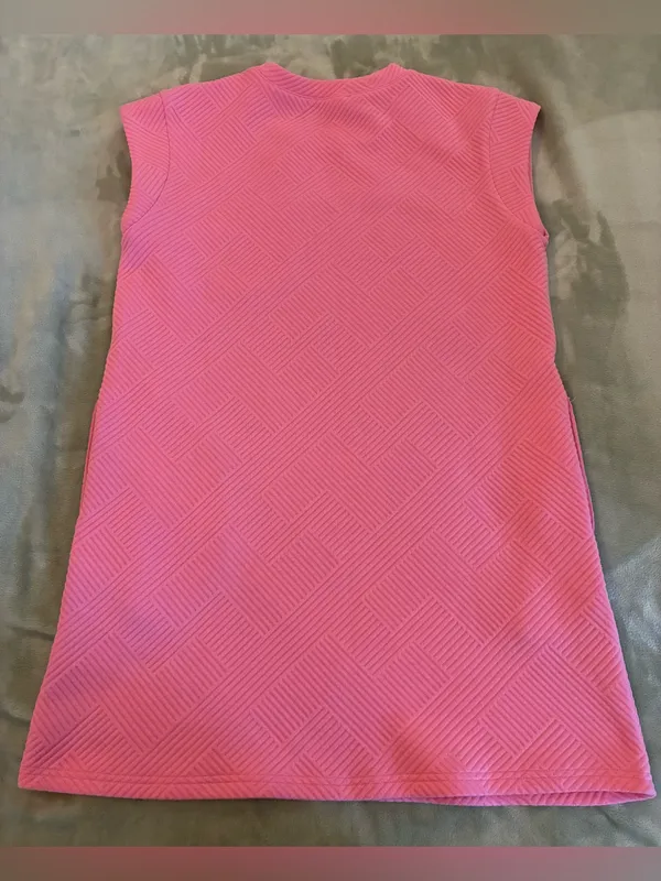 Women’s entro Brand Boutique Pink Textured Pocket Dress Size Small - Image 6