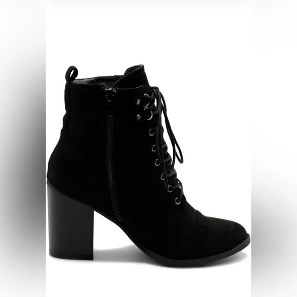 Ollio Women's Shoe Faux Suede Lace Up High Heel Ankle Boots Sz 9 Retail $48.99 - Image 3