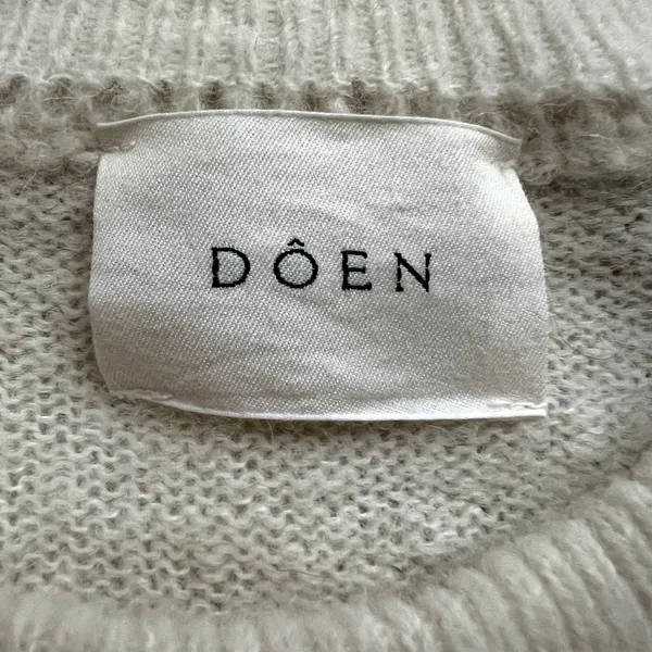 Doen Azaria Ivory Cream Sweater Size XS Alpaca Wool Ruffle Collar - Image 4