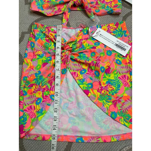 White Fox Copacabana bikini knotted Top Sweet Sunset Twist skirt, size medium - Image 4