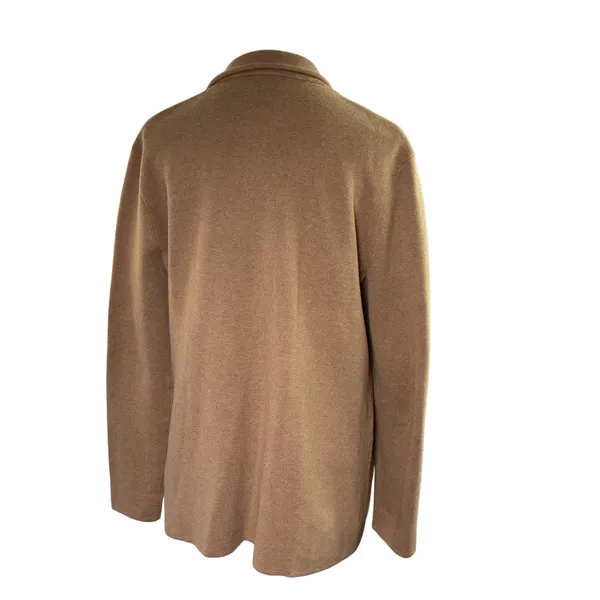 Crew Camel Cotton Sweater Blazer Patch Pockets Women's M Tan Size M - Image 4
