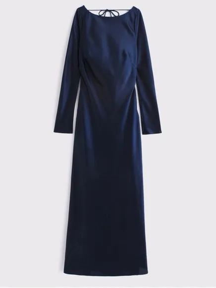 Abercrombie NWT Women's Long-Sleeve Cowl Back Maxi Dress - Image 6