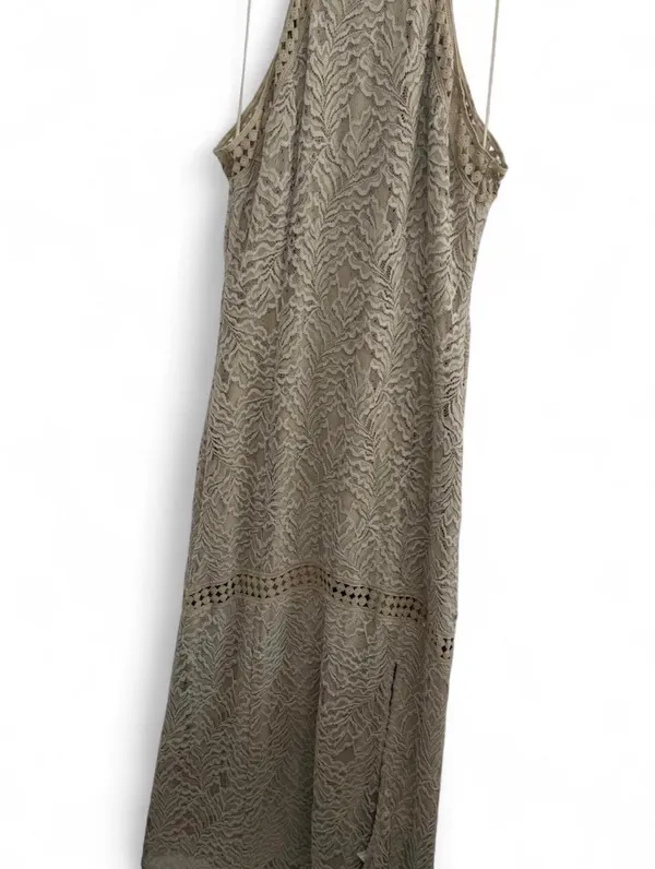 Guess Rosemary maxi dress with slit and lace details. Size L . - Image 4