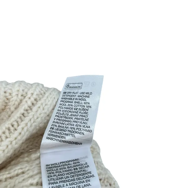 & Other Stories Cable Knit Sweater‎ Cropped Wool Blend Cream Ivory Size Small - Image 13