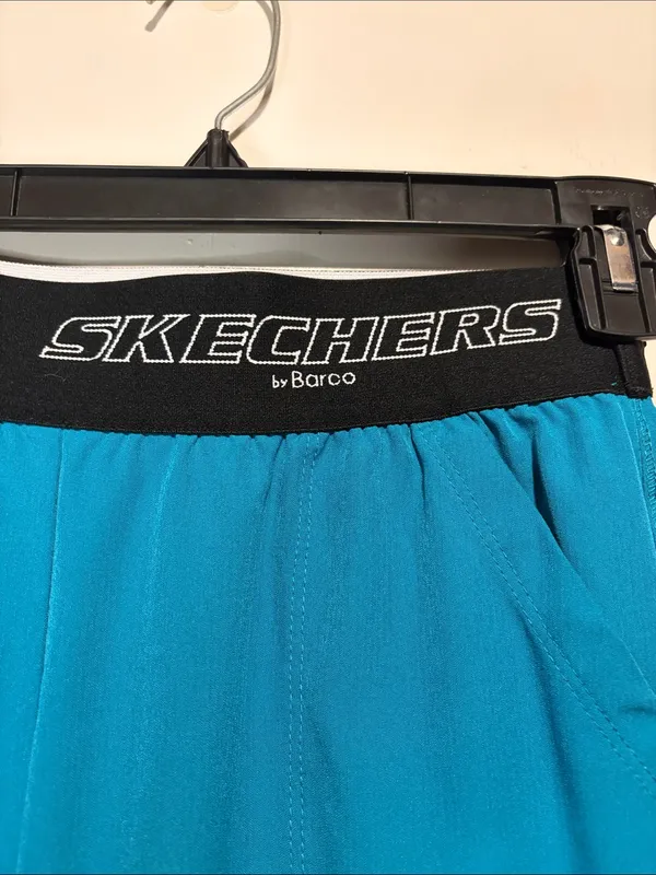 Sketchers by Barco 3 Pocket Stretch Scrub Pants Teal Elastic Waistband Size S - Image 7