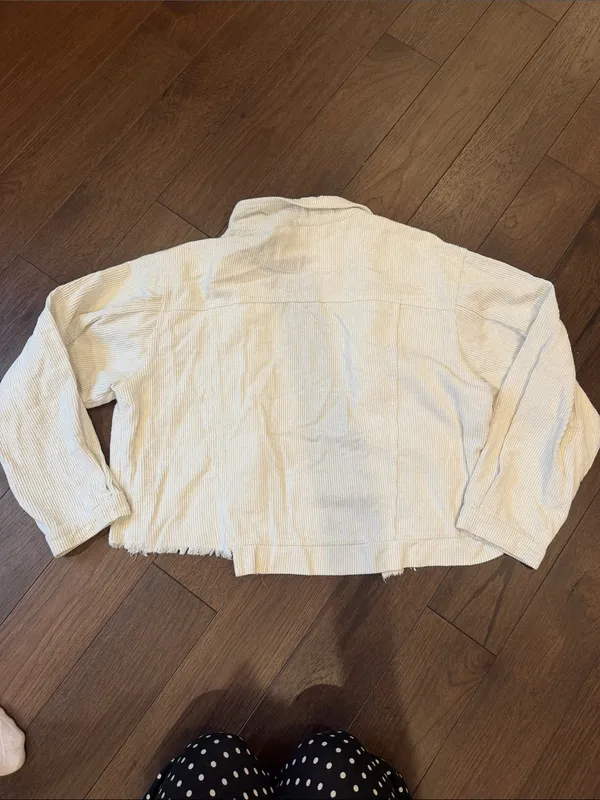 Altar'd State Off White Cropped Trucker Corduroy Jacket Large - C66-004 - Image 11