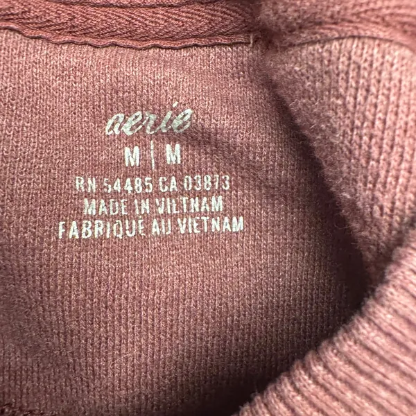 Aerie Women M Mauve Crew Neck Long Sleeve‎ Side Slit Sweatshirt crewneck - Image 3