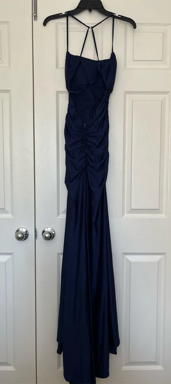 Macys B Darlin navy blue prom dress - Image 4