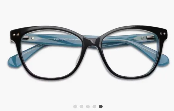 Kate Spade Adrie Black and Mint Eyeglasses with Pink Case - Image 8
