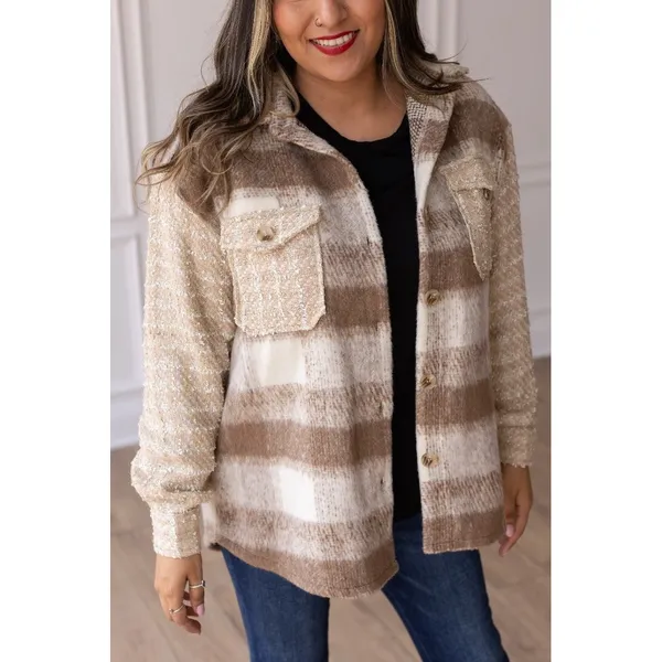 EUC Womens SOUTHERN GRACE timeless tweed‎ shacket shirt button plaid size XL - Image 2