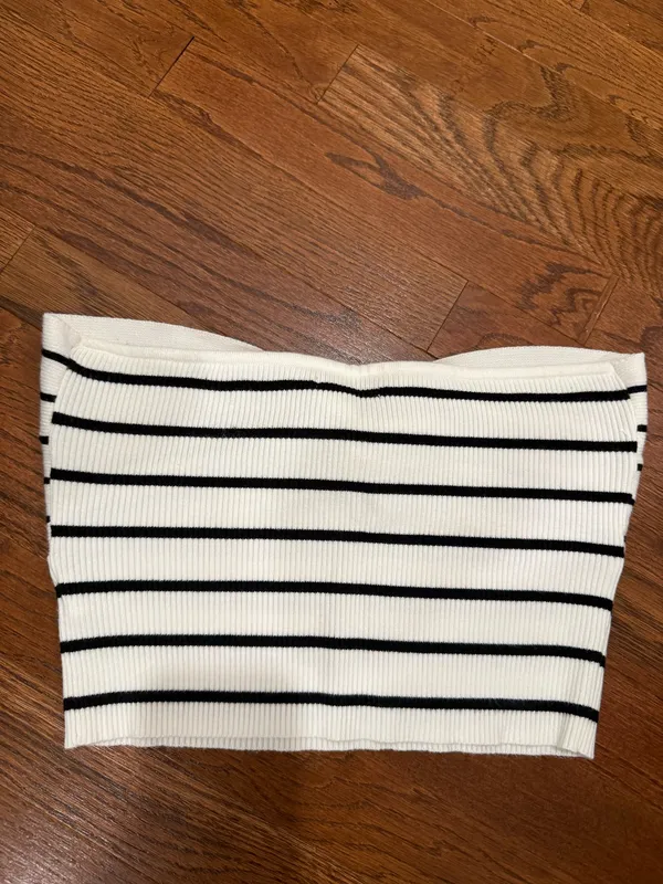 Women’s tube top striped White Size L - Image 4