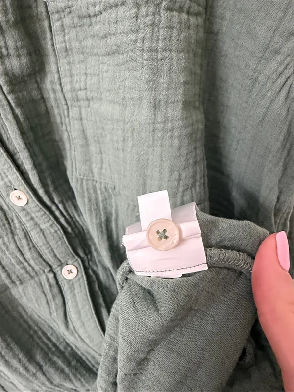 Madewell Lightestspun Cover-Up Maxi Shirtdress Sage Green Medium - Image 9