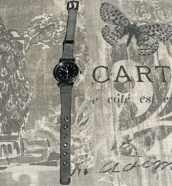 Cute silver watch Black - Image 3