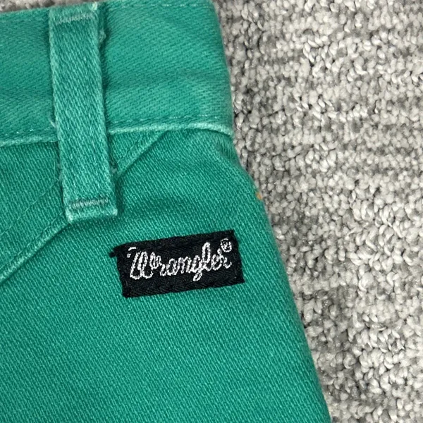Wrangler Silver Lake Jeans Womens 9 Western Green USA Vintage 80s 27x28 Raw Hem - Image 8