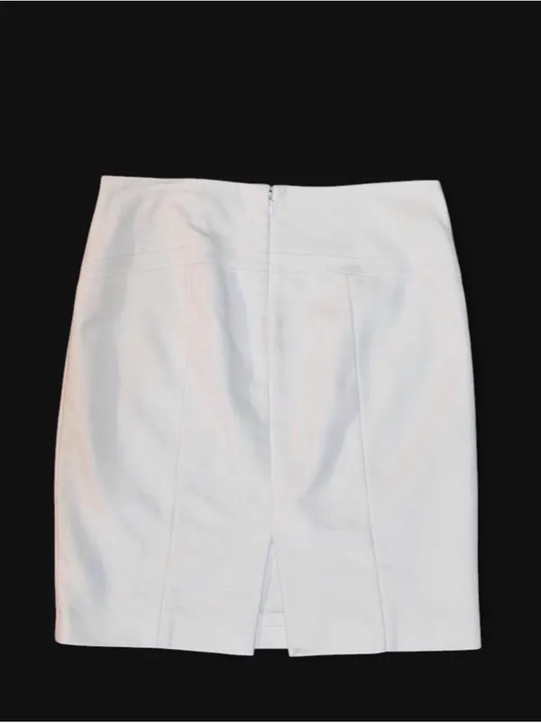 Express White Pencil Skirt with back Zipper Closure & Slit Size: 2 - Image 8