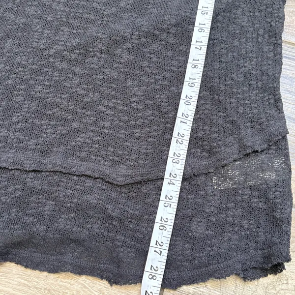 NWT Free People We The Free Slub Knit V-Neck Top M‎ Black Boho OB1075901 Grunge - Image 8
