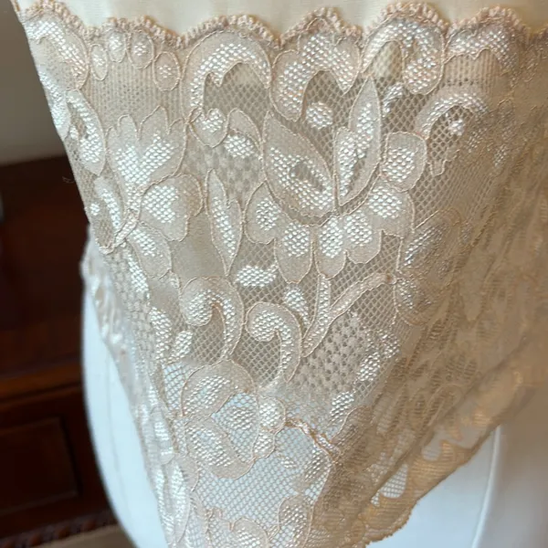 Romantic Lace Nylon Nude Cami - Image 3