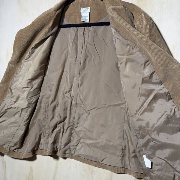 L.L.Bean‎ Women's Corduroy Blazer Jacket Tan Brown Stretch Casual Size 18 Petite - Image 6