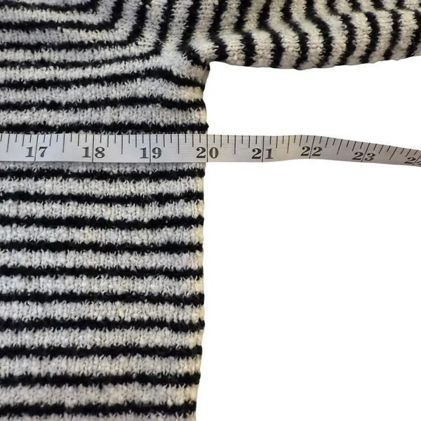 J.Crew Factory‎ Striped Mockneck Pullover Sweater Ivory Black Medium Preppy Twee - Image 7