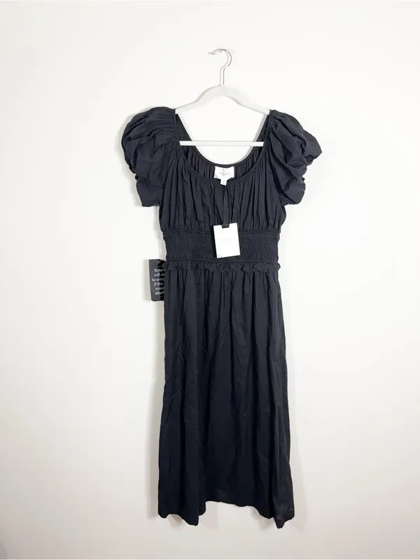 NWT Tuckernuck Pomander Place Black Flynn Midi Dress Cotton Medium - Image 2